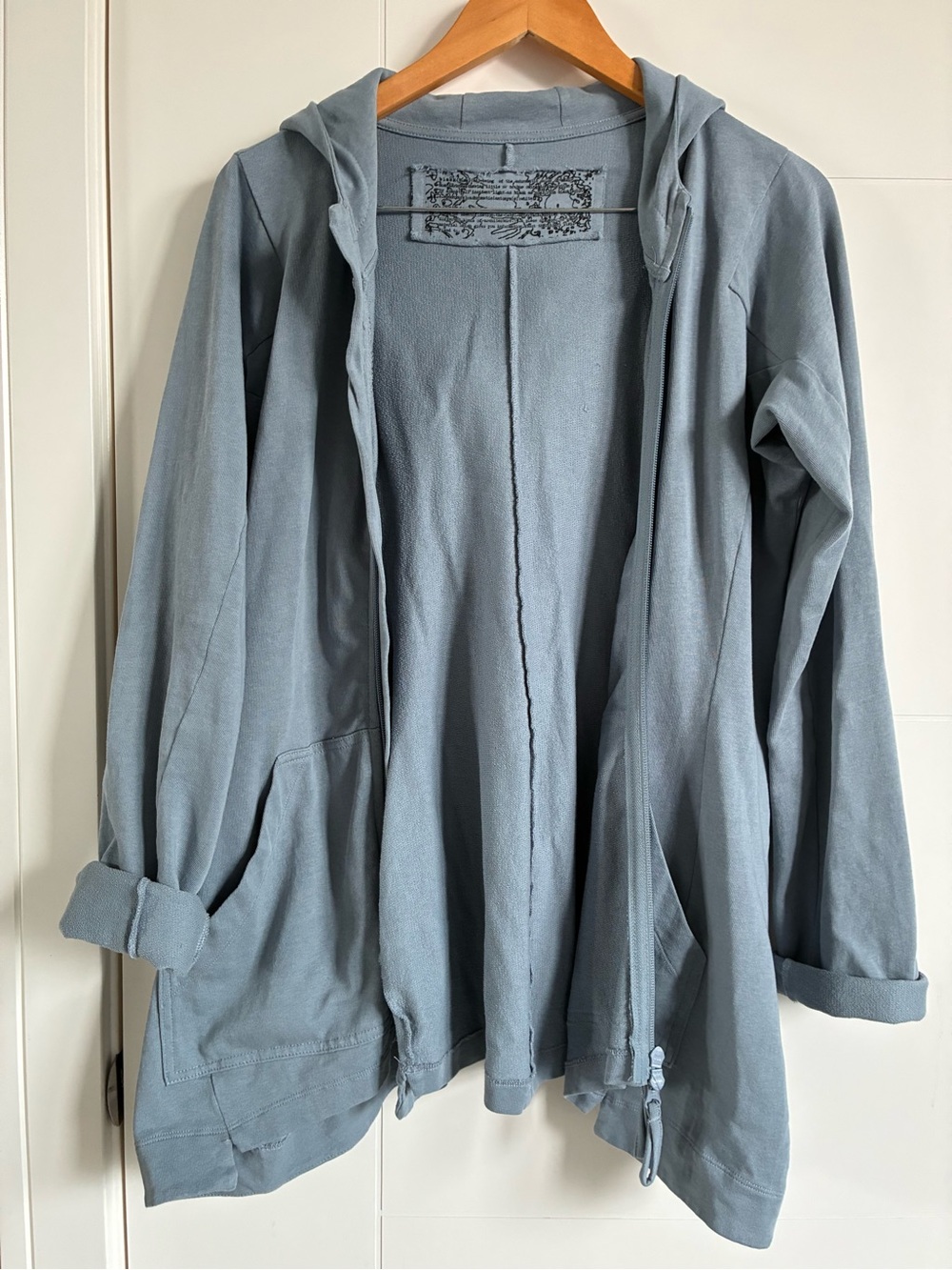 Rundholz Light Blue-Grey Hooded Women's Jacket